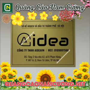 biển công ty mica nhũ đồng sang trọng